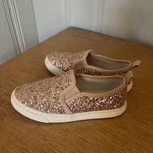 Cat & Jack Glittery Pink Slip-On Sneakers